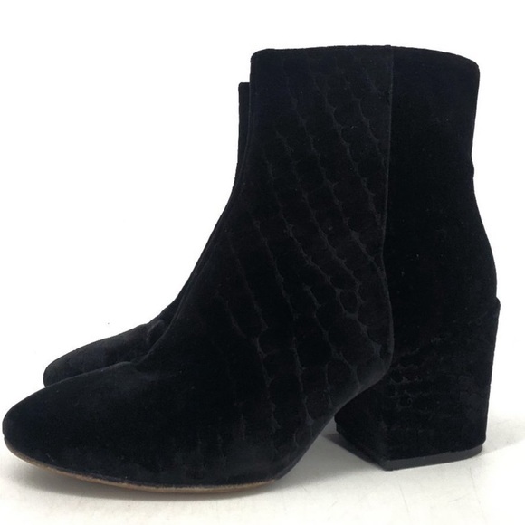 ASH Erika Black Velvet Block Heel Booties - Picture 6 of 6